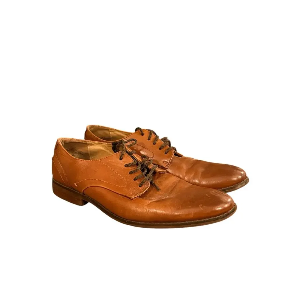 Alfani Brown Leather Randolph Lace-Up Oxford Dress Shoes Men's Size 9.5
